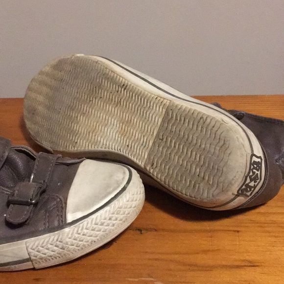 Ash leather buckle high tops in grey - Picture 2 of 4